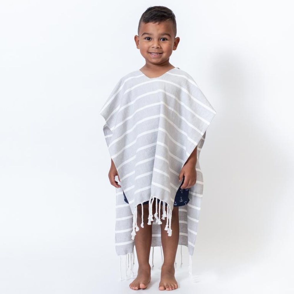 NWT zestt organics kids poncho mist cotton stripe